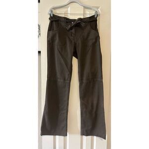 Y2K CO-OP Brown Tie Waist Flare Pants Size Small 100% Cotton
